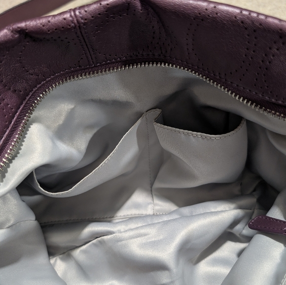 Coach Perforated Signature Leather Shoulder/Crossbody Bag (Style #F19257) Plum - Picture 13 of 15